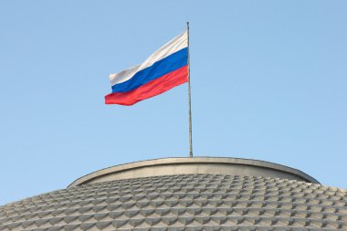 Russia flag on the roof clipart