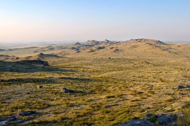 Steppe with rocks clipart