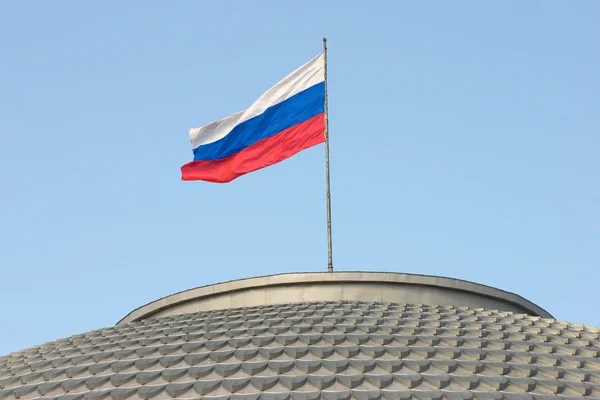 Russia flag on the roof — Stock Photo, Image