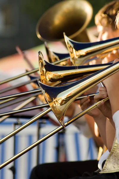 Trombones de ouro — Fotografia de Stock