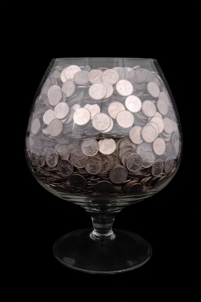 Glass with money — Stock Photo, Image