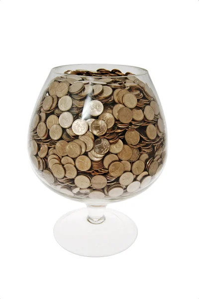 Glass with money — Stock Photo, Image