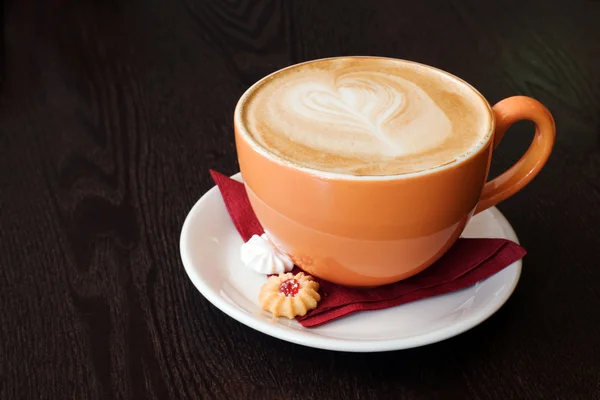 Orange cup of coffe — Stock Photo, Image