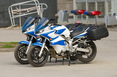 Two police motorcycles clipart