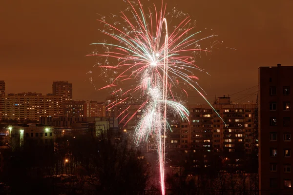 stock image Fireworks in the city