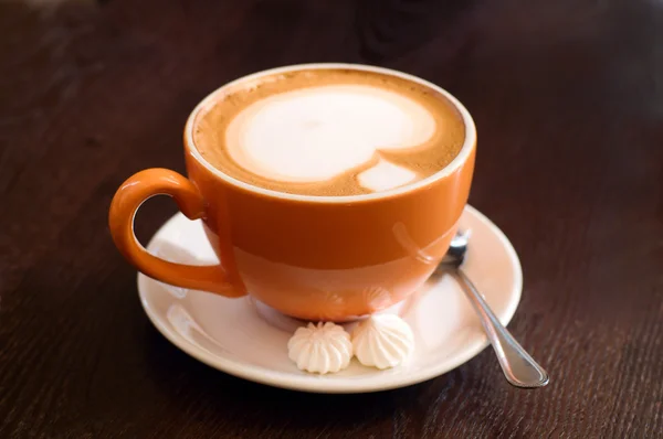 Orange cup of coffe — Stock Photo, Image