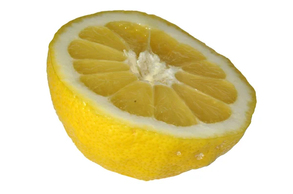 Lemon cut in half on white background — Stock Photo, Image