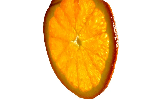 Tranches d'orange sur fond blanc — Photo