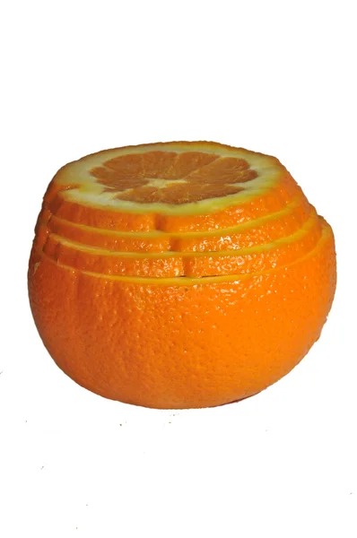 Slices of orange on white background — Stock Photo, Image