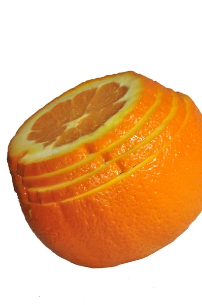 Potongan oranye pada latar belakang putih — Stok Foto