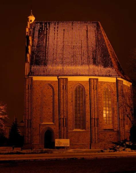 Catedral de la Iglesia en Poznajalá por la noche —  Fotos de Stock