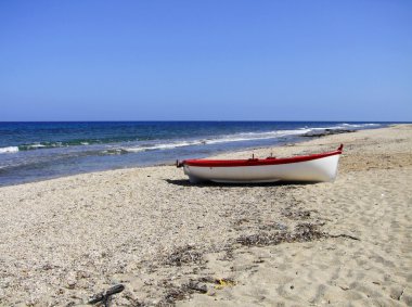 Boat on the beach clipart