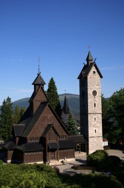 Chapel in mouintains clipart