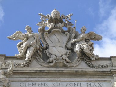 POPE SYMBOL ON THE FOUNTAINS OF TREVI clipart