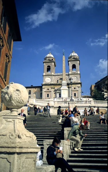 As famosas escadas espanholas em Roma, Itália — Fotografia de Stock
