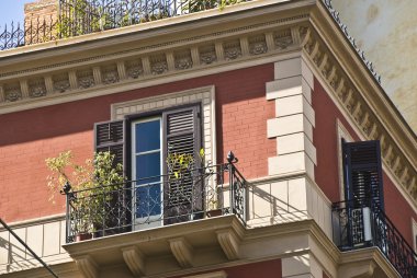 Romantic balcony in Palermo, Sicilia, Italy clipart