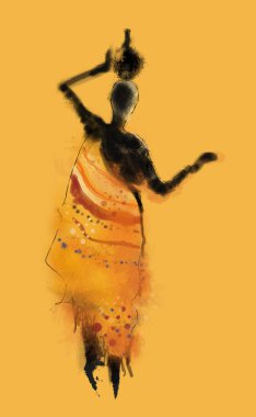 soyut Afrikalı kadın resimli