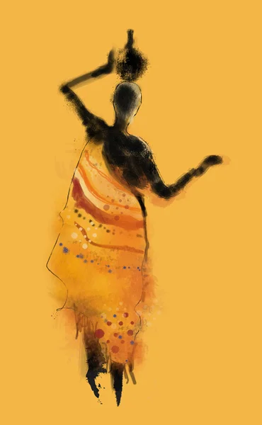 Illustrated abstract African woman — Stock Photo, Image