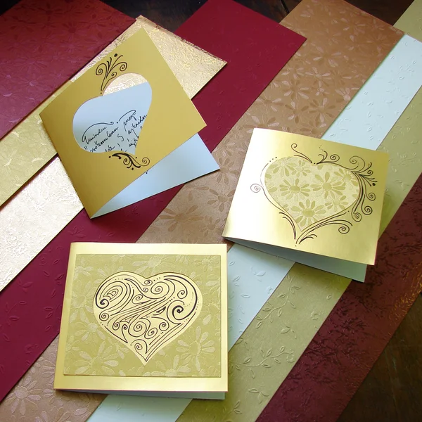 Hermosas tarjetas de felicitación romántica — Foto de Stock