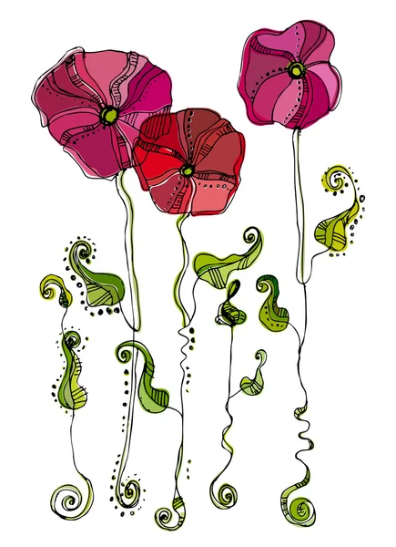 Красива ілюстрована мила квітка — стокове фото