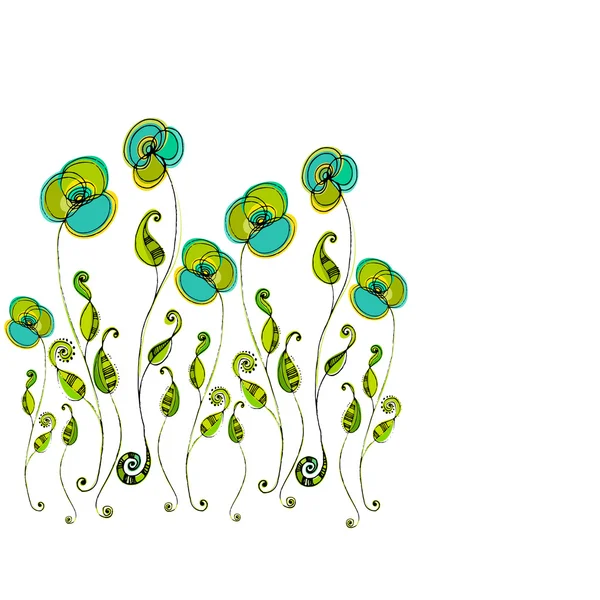 Schön illustrierte niedliche Blumen — Stockfoto