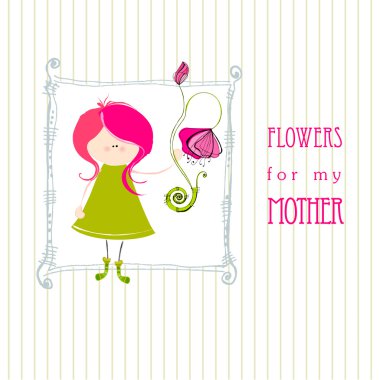 Cute abstract greeting design for mother's day clipart