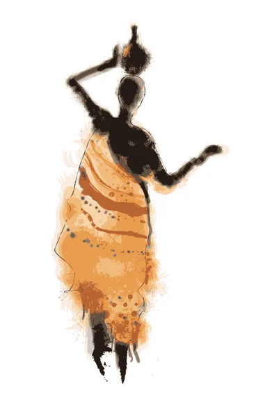 Geïllustreerde abstracte Afrikaanse vrouw — Stockfoto