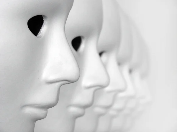 Bílá karnevalové masky — Stock fotografie