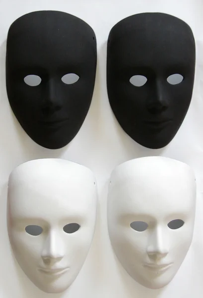 Black and white venetian masks — Stock Photo, Image