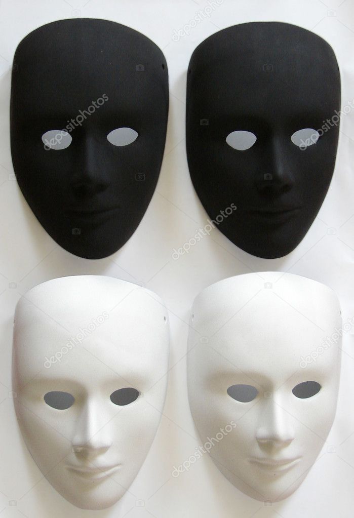 Black and white venetian masks