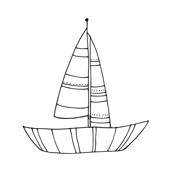 Bebildertes niedliches Segelboot — Stockfoto