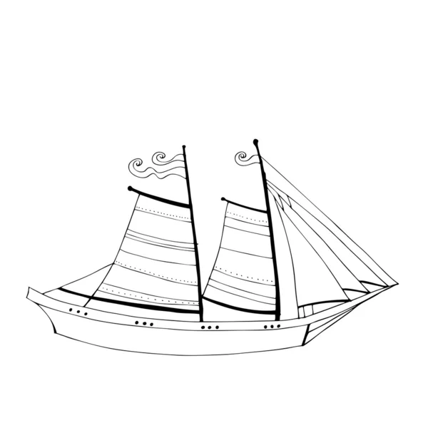 Ilustrowany ładny łodzie żaglowe — Zdjęcie stockowe
