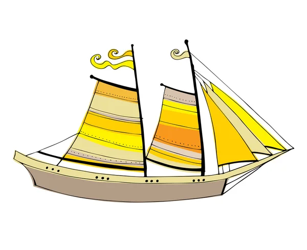 Ilustrado barcos à vela bonito — Fotografia de Stock