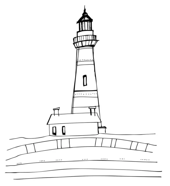 Иллюстрированный маяк — стоковое фото