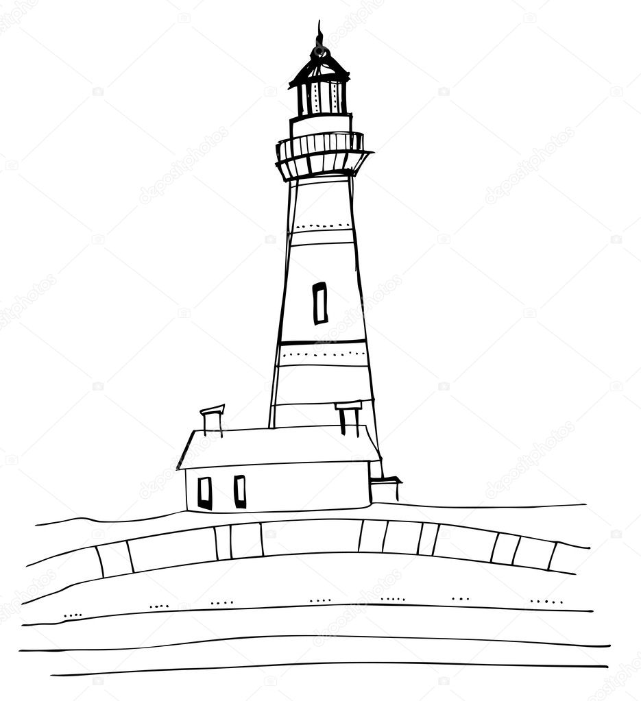 Illustrated lighthouse