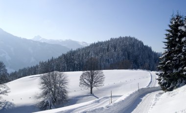 Snow covered mountains, Dachstein, Austr clipart