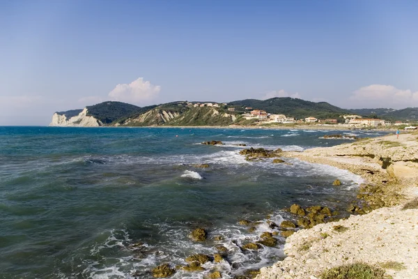 Sommaren resort beach view, Grekland — Stockfoto