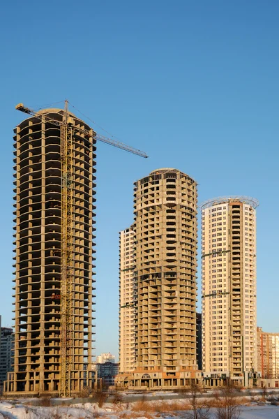 Residential highrises under construction — Stock Photo, Image