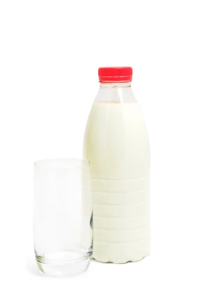 Milk in the bottle on white background — Stock Photo, Image
