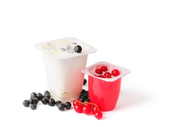 Berry yoghurts clipart