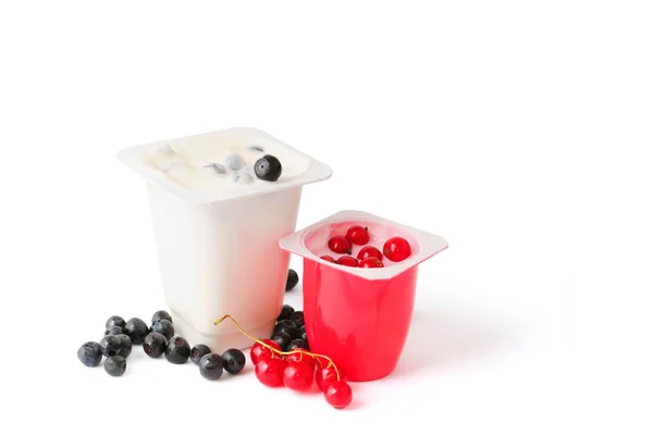 Jagoda jogurty — Zdjęcie stockowe