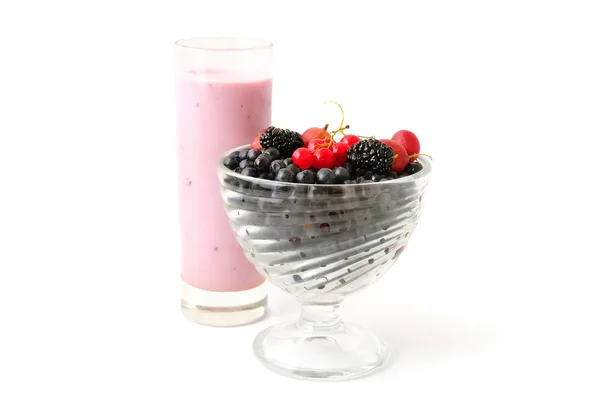 Yoghurt en bessen mix — Stockfoto