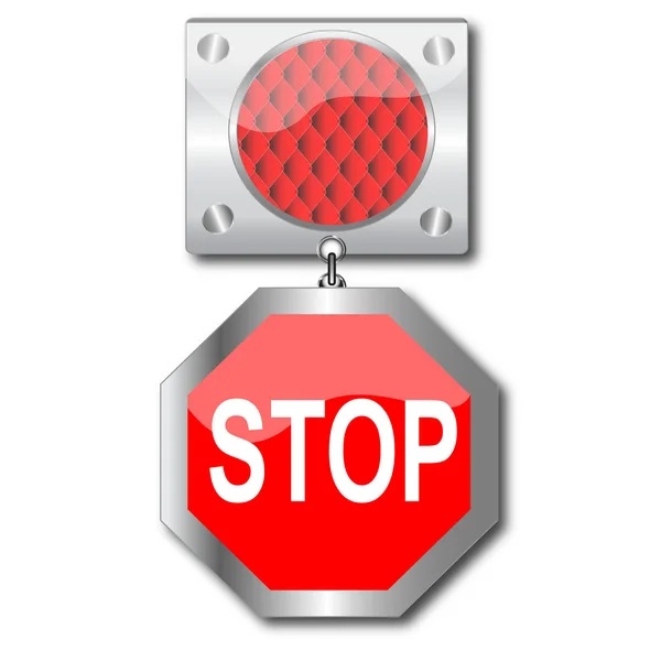 Rood licht stop — Stockvector