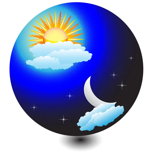 Symbol, Wetter, Tag und Nacht — Stockvektor