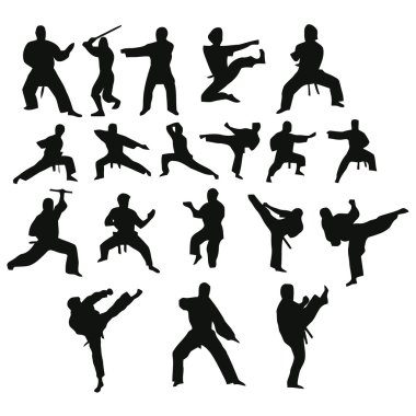 Silhouettes of positions.Vector clipart