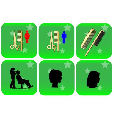 Web Icons barbershop.Vector clipart