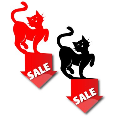 Icon Cat sale.Vector clipart