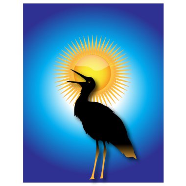 Stork sun.vector içinde