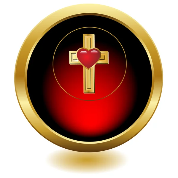Heart on a cross.Vector — Stock Vector