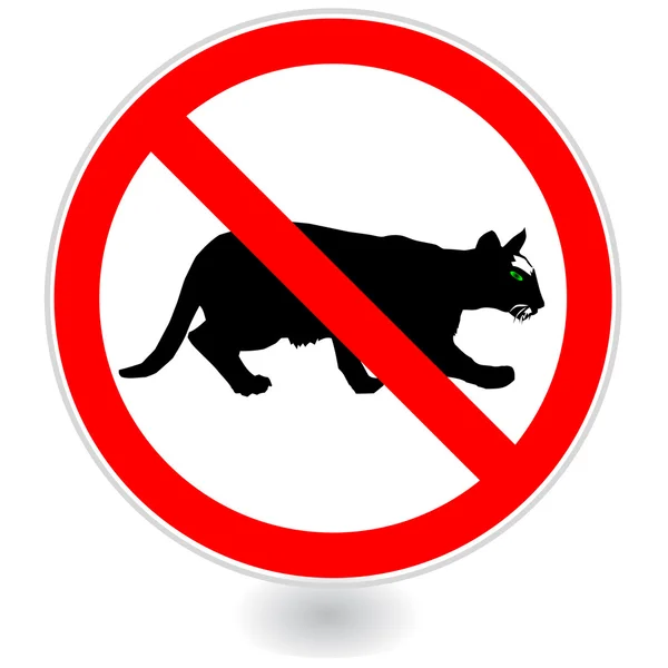 Sign,NO cats — Stock Vector